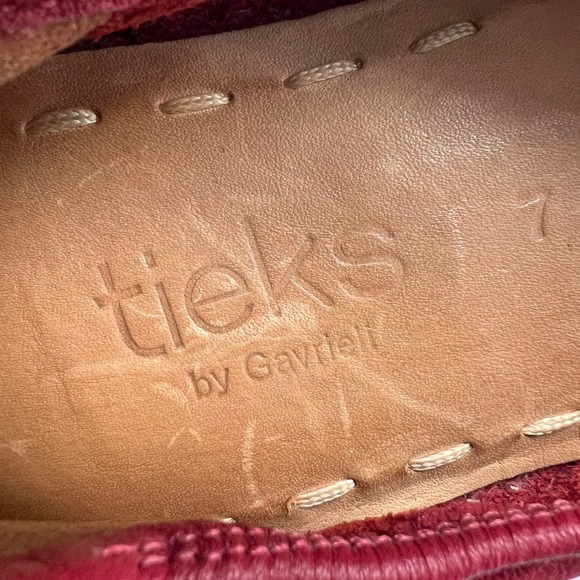 Tieks by Gavrieli Cardinal Red Leather Ballet Flats Womens Size 7 Foldable Shoes - Picture 6 of 6
